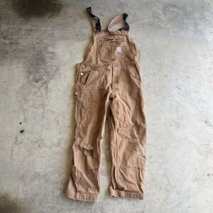 Vintage CarharttOveralls Lined Double Knee R01 BRN RN# 14806 38 32